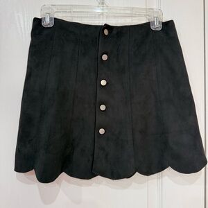 LF Rumor Faux Suede Button Skirt